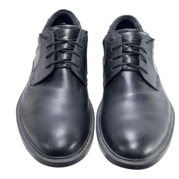 Ecco Men’s Shoes Black Leather Laced Oxfords Size 10 - Picture 2 of 11